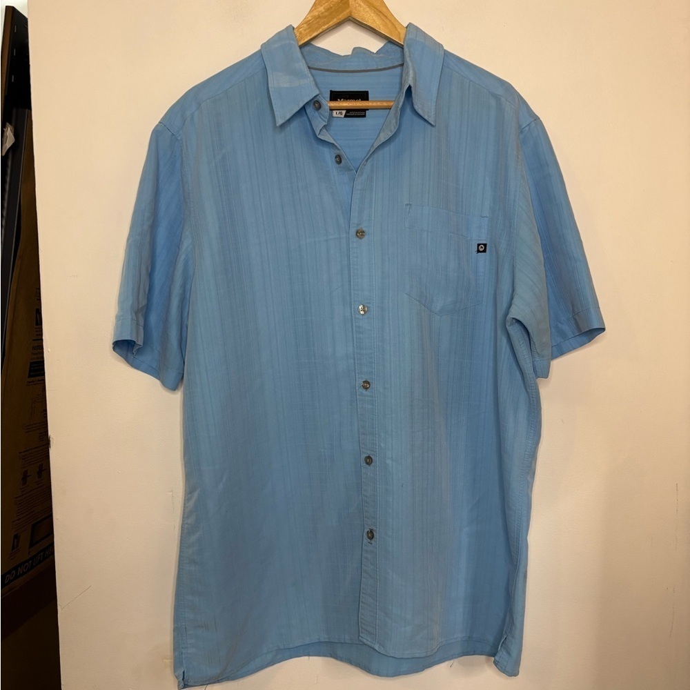 Men's Marmot Blue Textured Short Sleeve Shirt